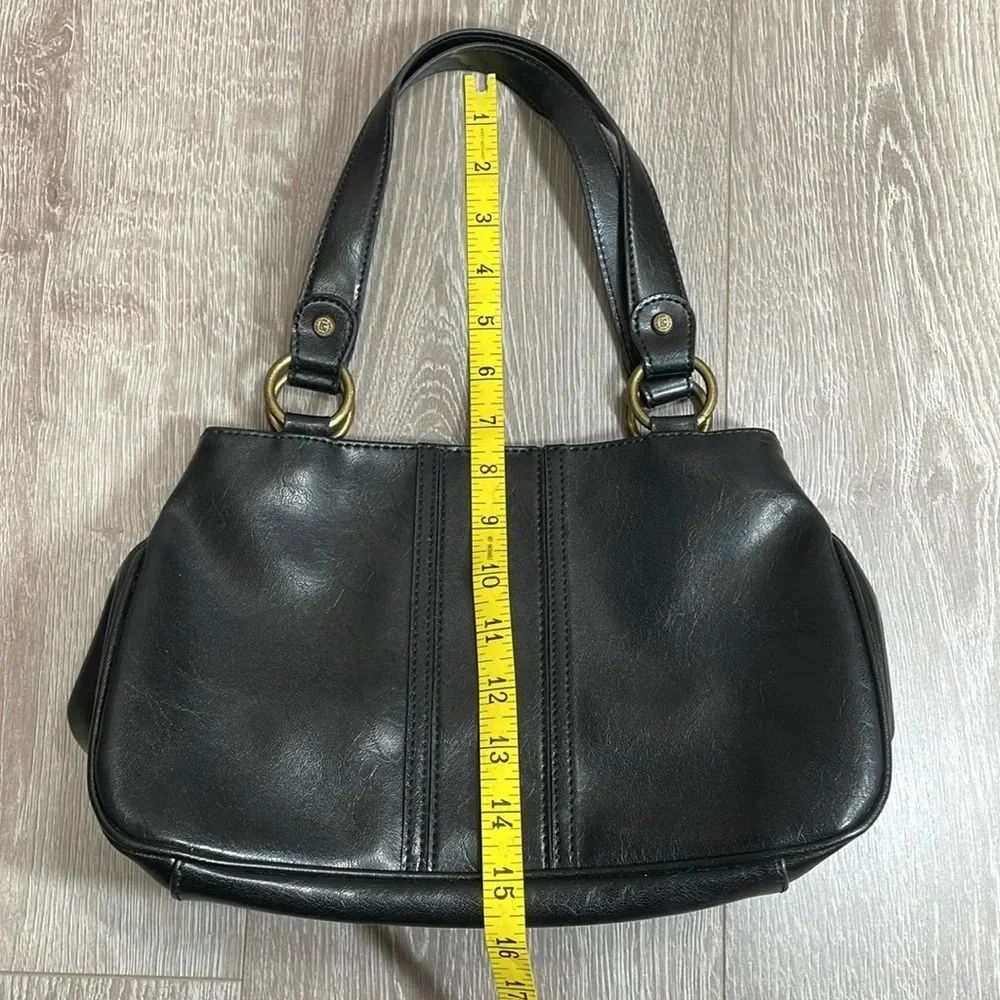 Liz Claiborne Shoulder Bag Purse Faux Leather Black